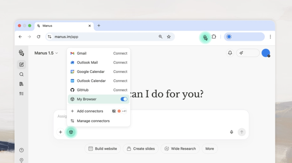 Manusbrowser发布，浏览器秒变AI代理