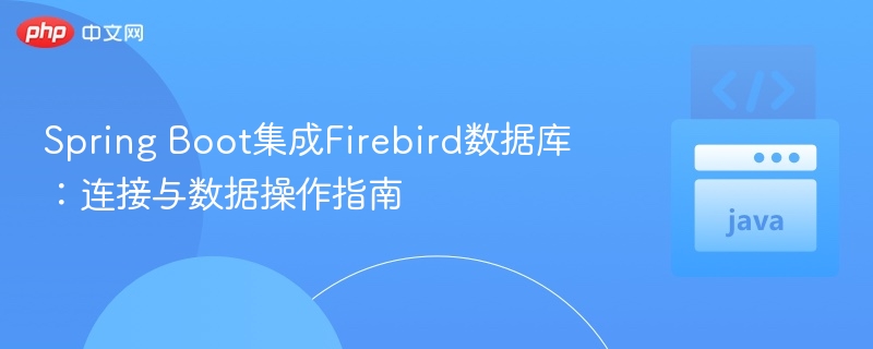 Spring Boot集成Firebird数据库:连接与数据操作指南