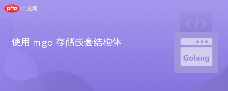 MGO存储嵌套结构体方法全解析