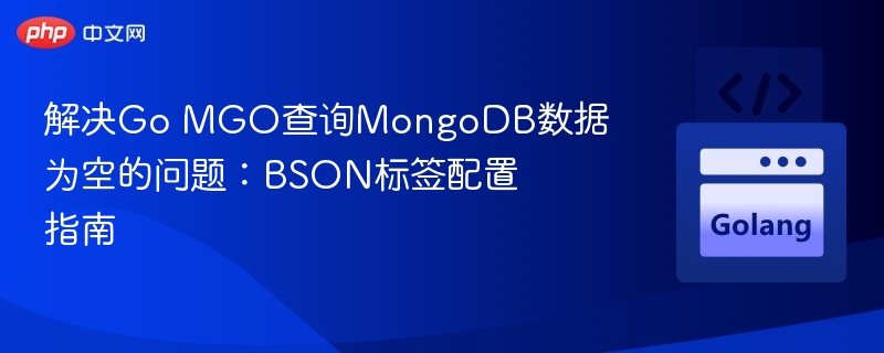 MongoDB查询为空？BSON配置全解析