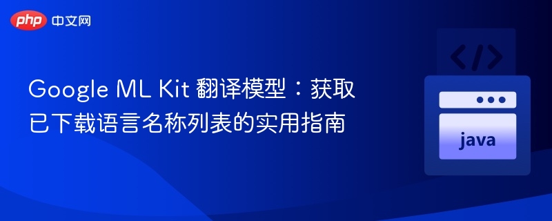 Google ML Kit 翻译模型:获取已下载语言名称列表的实用指南