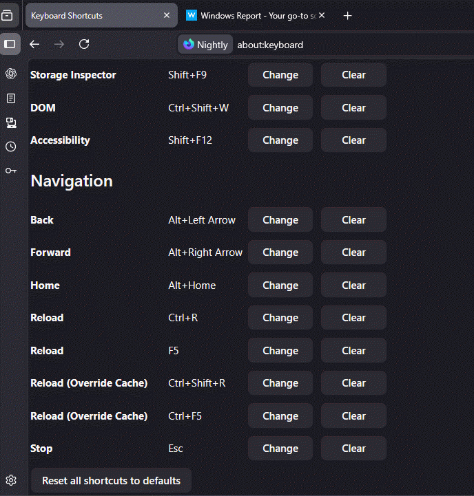 Firefox 浏览器将允许用户自定义键盘快捷键