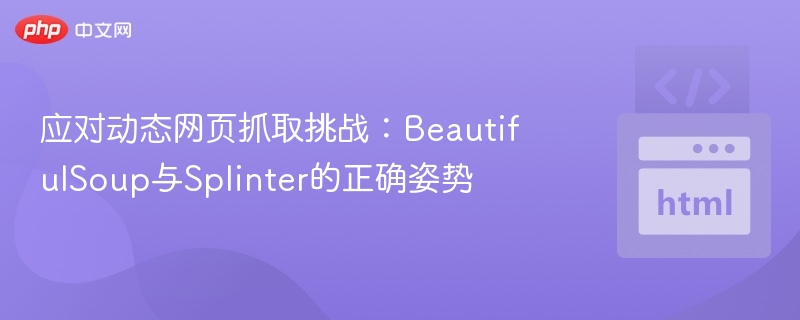 应对动态网页抓取挑战：BeautifulSoup与Splinter的正确姿势
