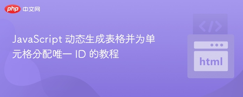 JavaScript 动态生成表格并为单元格分配唯一 ID 的教程
