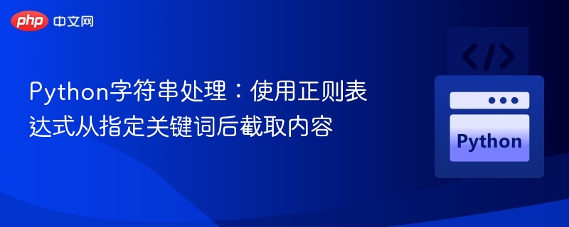 Python字符串处理：使用正则表达式从指定关键词后截取内容
