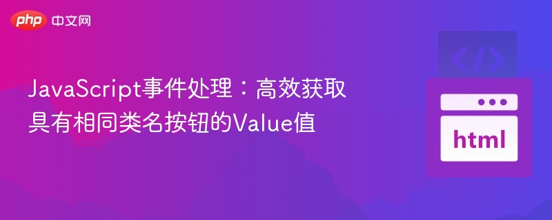 JavaScript事件处理：高效获取具有相同类名按钮的Value值
