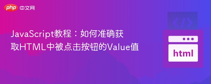 JS点击按钮获取值方法详解