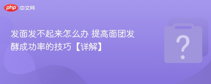 发面发不起来？发酵技巧全攻略