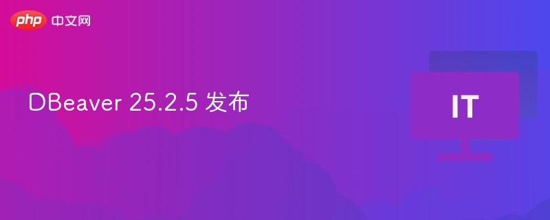 DBeaver 25.2.5 发布