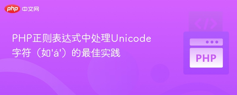 PHP正则表达式中处理Unicode字符（如'á'）的最佳实践
