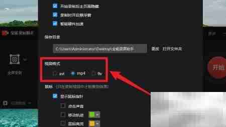 全能录屏助手视频格式设置