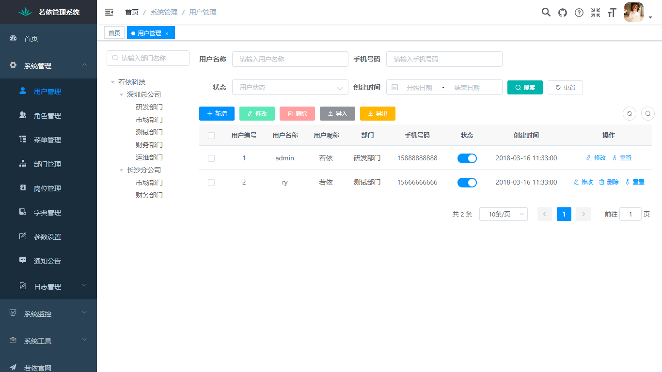 RuoYi-Vue 3.9.1 发布，更多细节优化