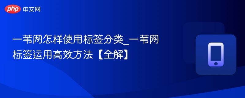 一苇网怎样使用标签分类_一苇网标签运用高效方法【全解】