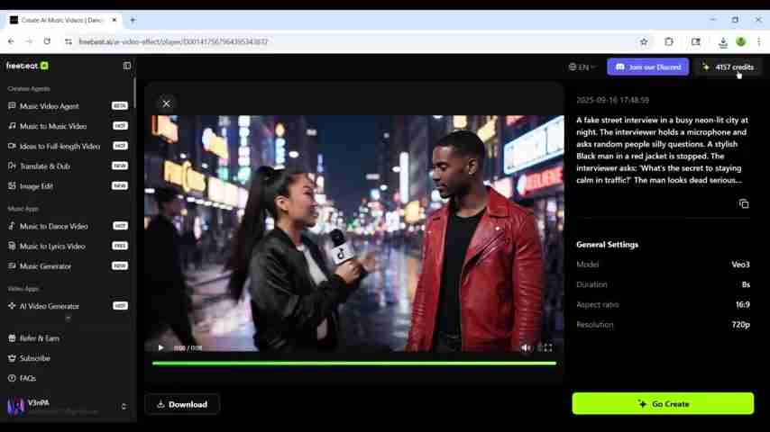Freebeat.ai：AI驱动的音乐视频制作工具，轻松打造爆款视频