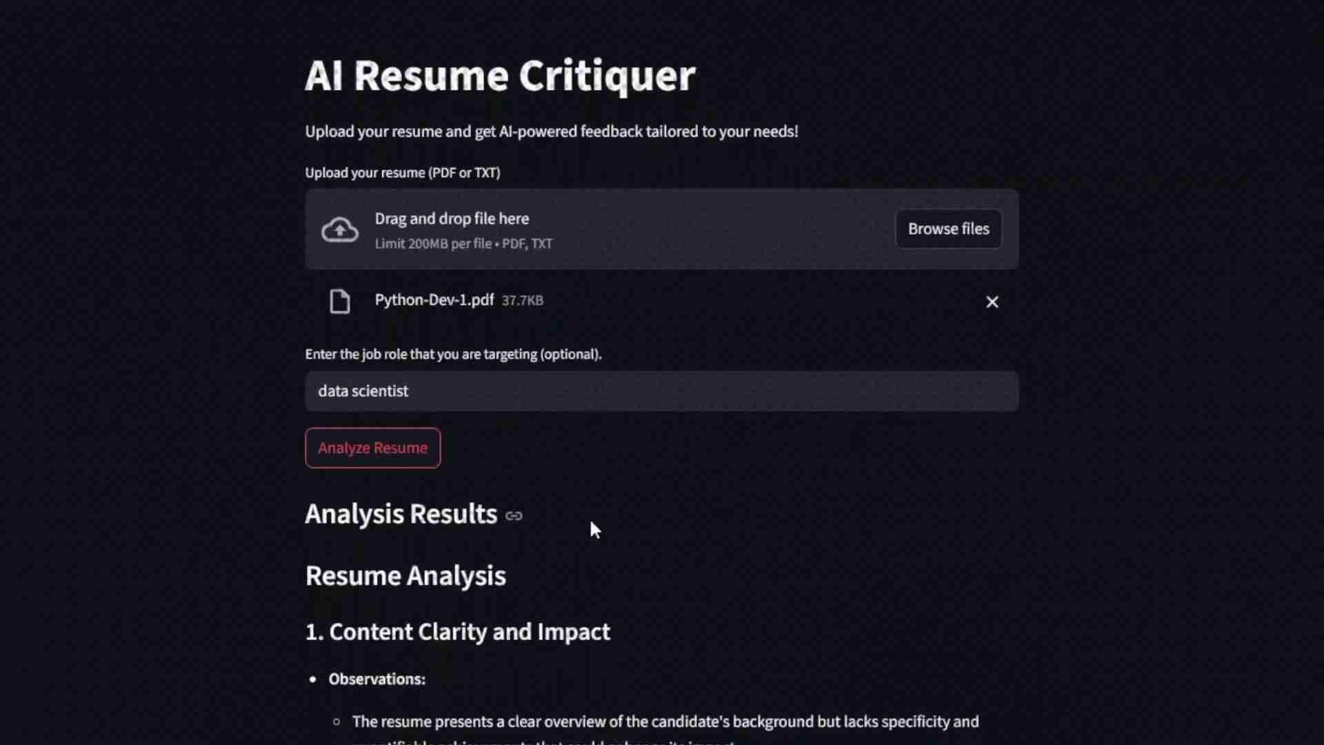 AI简历助手:利用Streamlit和OpenAI打造简历优化利器