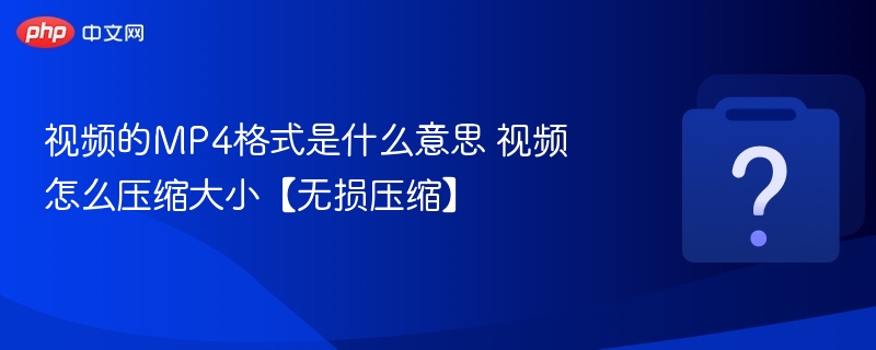 MP4视频格式详解及无损压缩方法