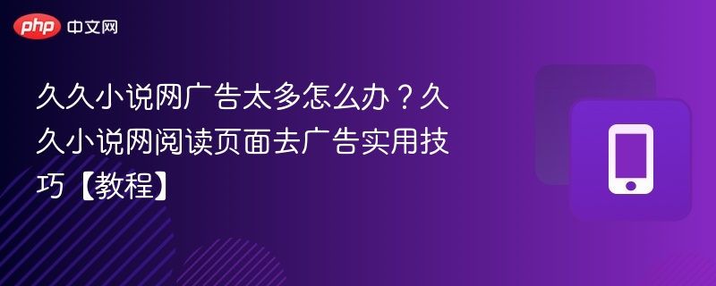 久久小说网去广告方法分享