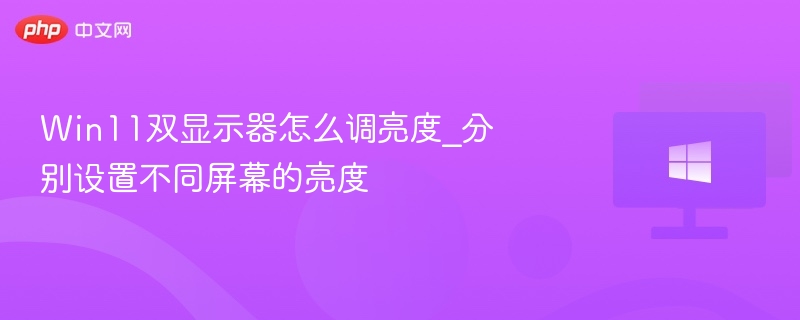 Win11双显示器怎么调亮度_分别设置不同屏幕的亮度