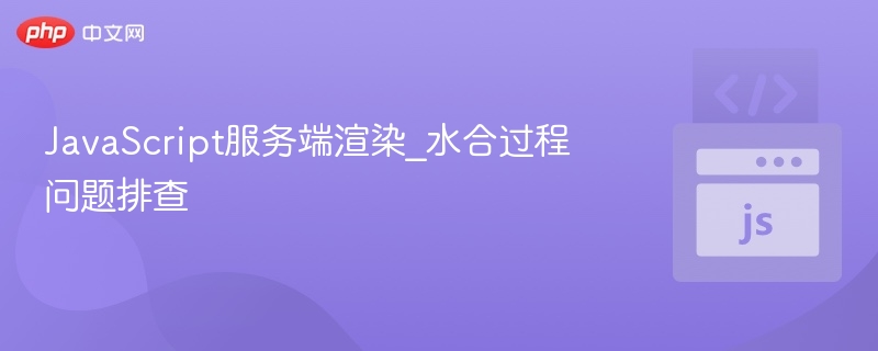 JS服务端渲染水合问题解决指南