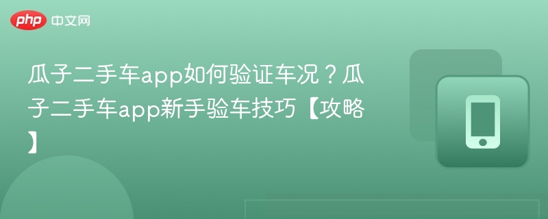 瓜子二手车验车技巧与车况验证方法