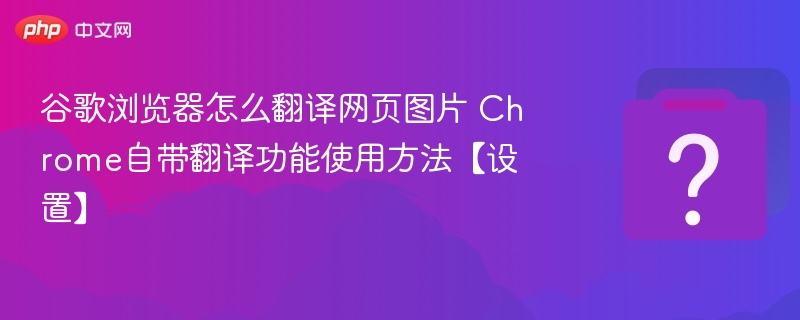 Chrome翻译网页图片怎么设置
