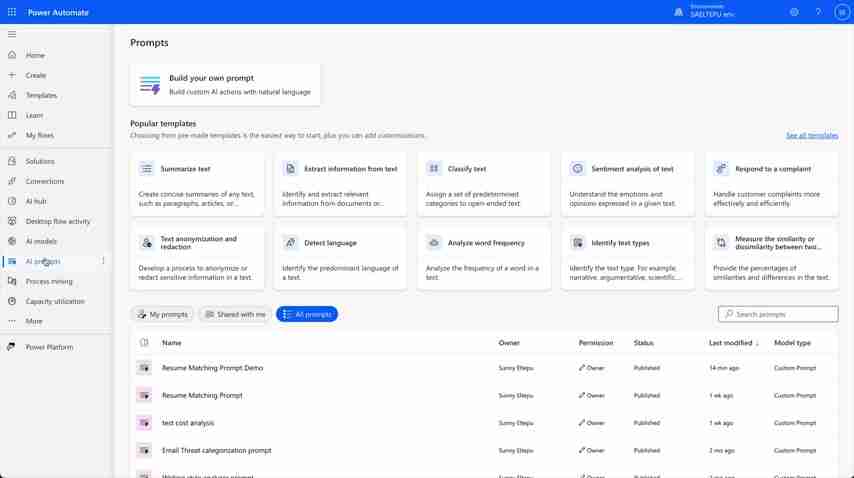 Power Platform AI 简历分析器:快速构建教程