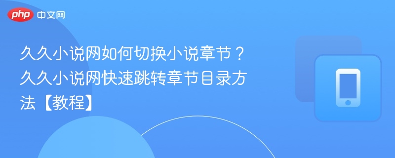 久久小说网章节切换技巧分享