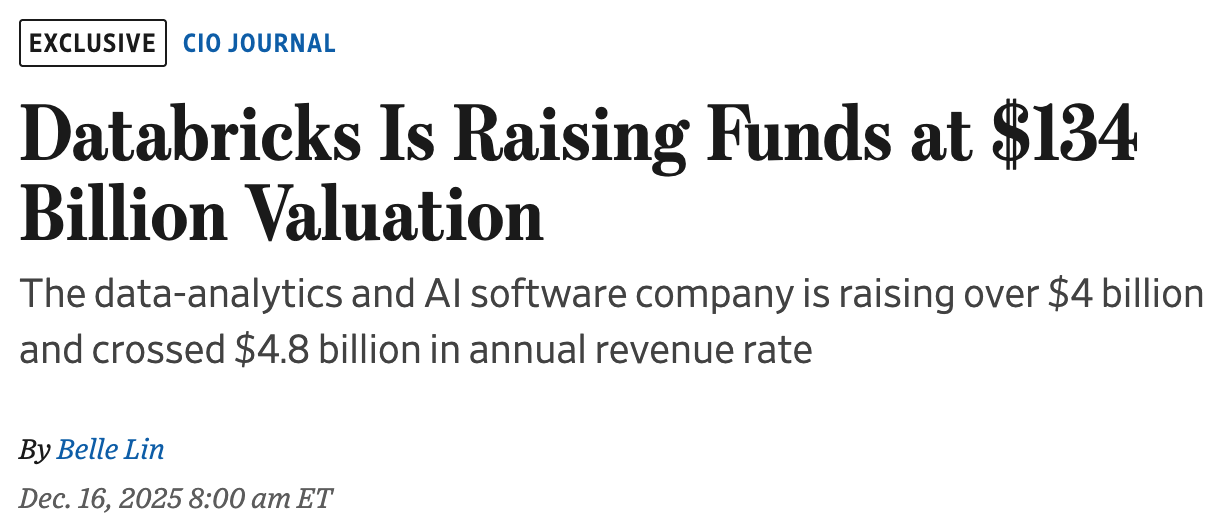 Databricks获1340亿估值L轮融资