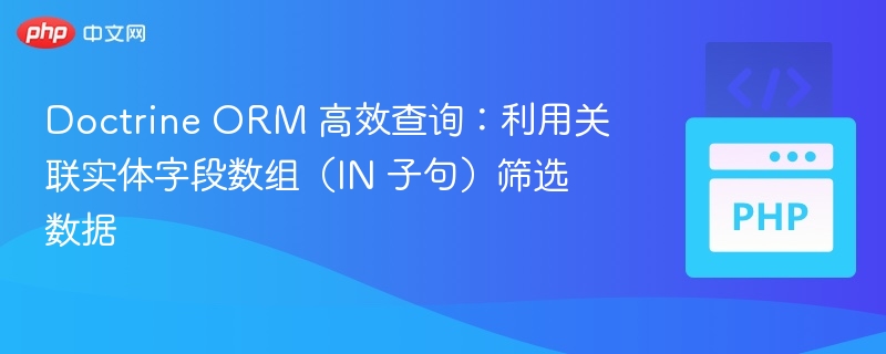 Doctrine ORM 高效查询：利用关联实体字段数组（IN 子句）筛选数据

