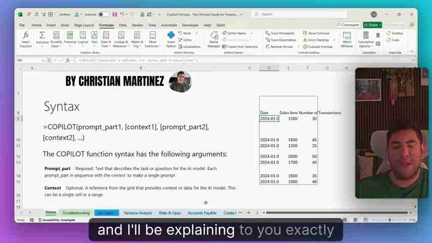 Excel Copilot公式终极指南:30+财务分析技巧