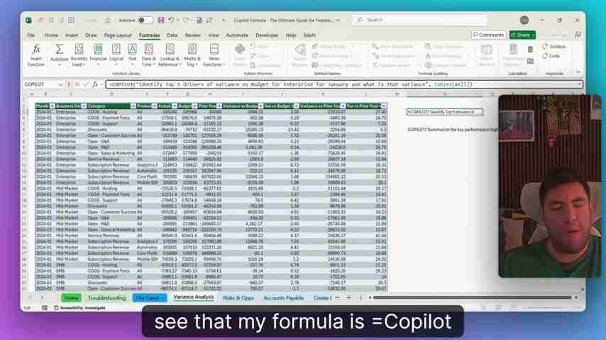 Excel Copilot公式终极指南:30+财务分析技巧