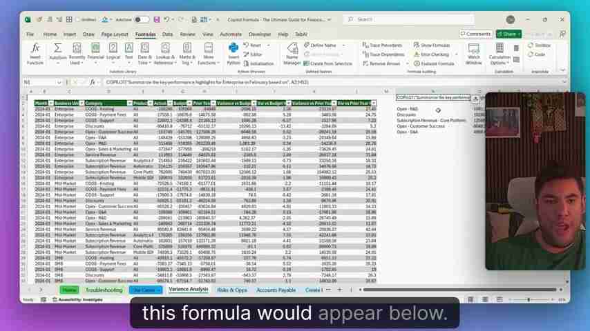 Excel Copilot公式终极指南:30+财务分析技巧