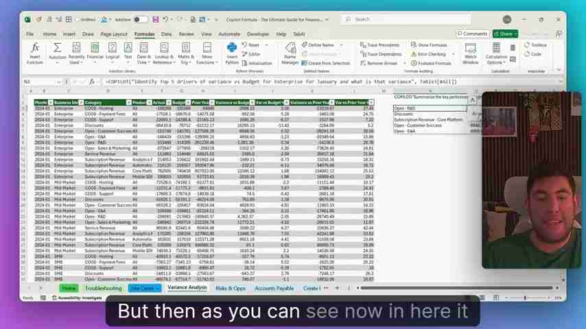 Excel Copilot公式终极指南:30+财务分析技巧