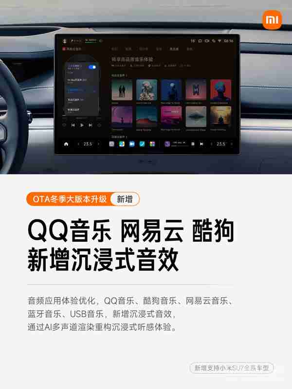 小米汽车OTA冬季大版本升级：新增和优化共计9项功能