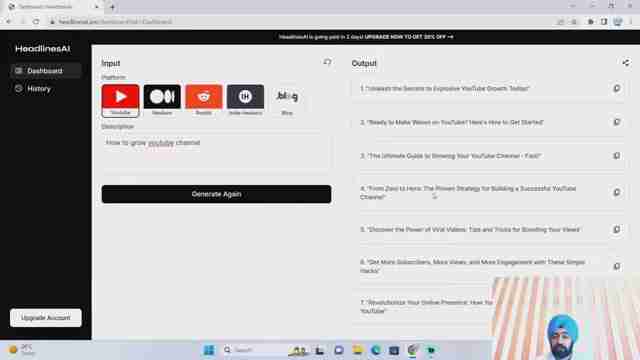 提升YouTube频道：使用HeadlinesAI优化标题，获取更多观看与订阅