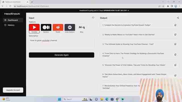 提升YouTube频道：使用HeadlinesAI优化标题，获取更多观看与订阅