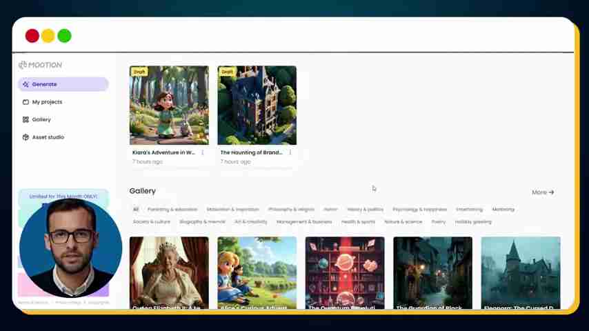 Mootion AI视频生成器:一键创作动画故事!