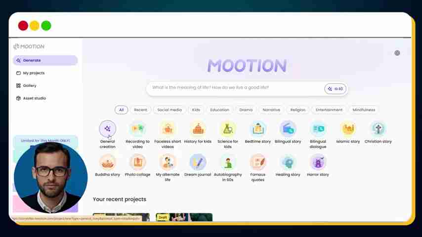Mootion AI视频生成器:一键创作动画故事!
