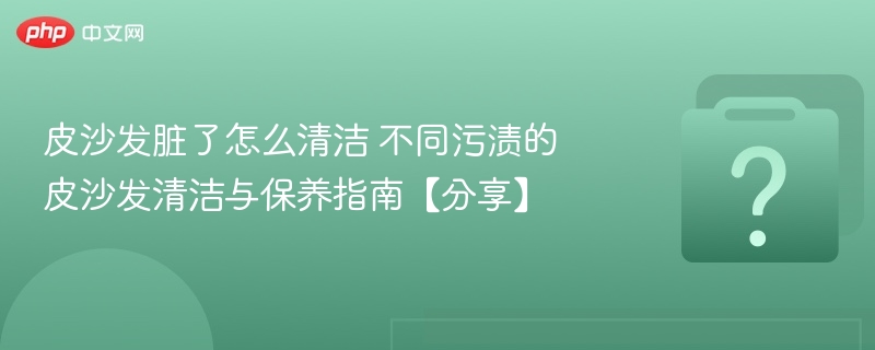 皮沙发脏了怎么清洁 不同污渍的皮沙发清洁与保养指南【分享】