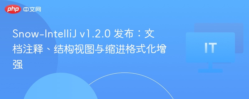 Snow-IntelliJ v1.2.0 发布：文档注释、结构视图与缩进格式化增强