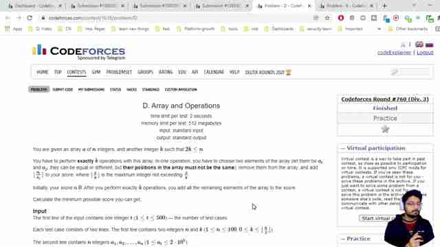 Codeforces 760 Div. 3 Problem D: 数组与操作