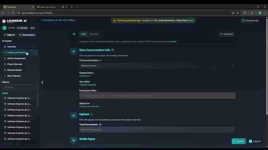 Lockedin AI教程:高效提升面试和职业技能