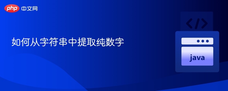 如何从字符串中提取纯数字