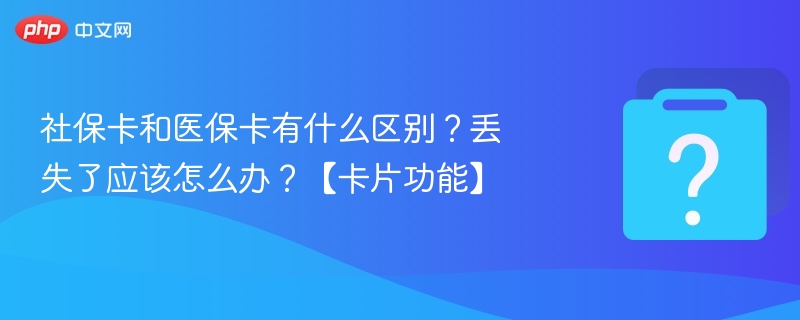 社保卡与医保卡区别详解及补办流程