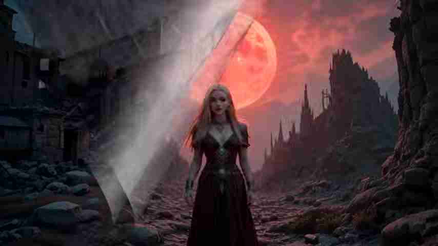 赤色太阳下的幻想世界:解锁视觉艺术的无限可能