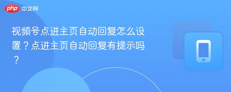 视频号点进主页自动回复怎么设置?点进主页自动回复有提示吗?