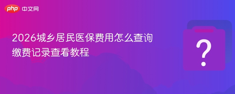 2026医保缴费查询方法及记录查看教程