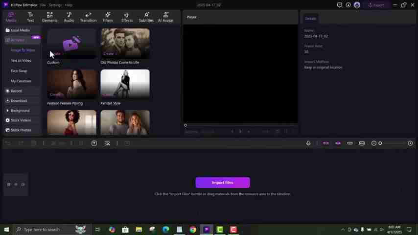 AI视频编辑工具Edimakor:图像转视频、面部互换等AI功能详解