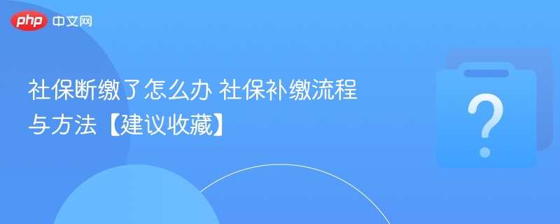 社保断缴怎么补？补缴流程详解