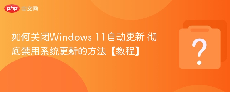 关闭Win11自动更新设置教程